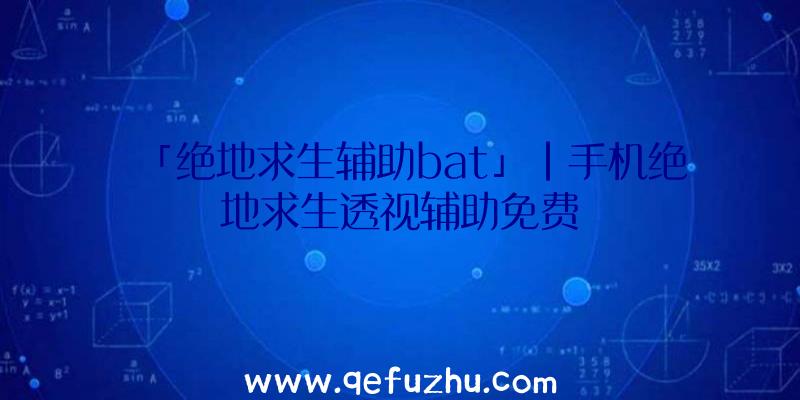 「绝地求生辅助bat」|手机绝地求生透视辅助免费